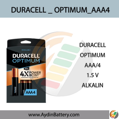 باتری نیم قلمی آلکالاین دوراسل DURACELL -AAA4 OPTIMUM