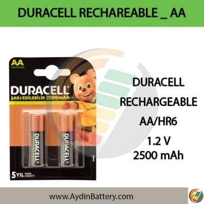باتری قلمی قابل شارژ DURACELL-AA 2500mAh